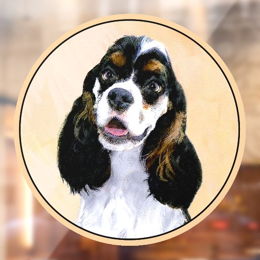 Cocker Spaniel (Parti) Schilderen - Oorspronkelijk Raamsticker (Vel 2)