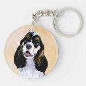 Cocker Spaniel (Parti) Schilderen - Oorspronkelijk Sleutelhanger (Achterkant)