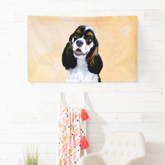 Cocker Spaniel (Parti) Schilderen - Oorspronkelijk Spandoek (Insitu)