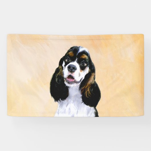 Cocker Spaniel (Parti) Schilderen - Oorspronkelijk Spandoek (Horizontaal)