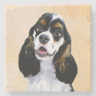 Cocker Spaniel (Parti) Schilderen - Oorspronkelijk Stenen Onderzetter