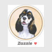 Cocker Spaniel (Parti) Schilderen - Oorspronkelijk Sticker (Vel)