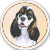 Cocker Spaniel (Parti) Schilderen - Oorspronkelijk Sticker (Voorkant)