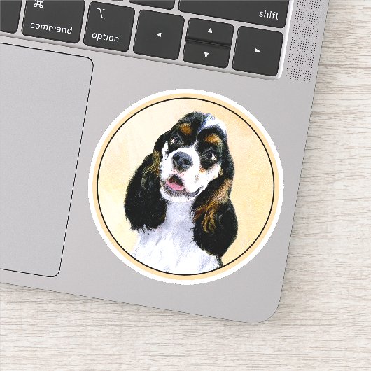 Cocker Spaniel (Parti) Schilderen - Oorspronkelijk Sticker (Detail)