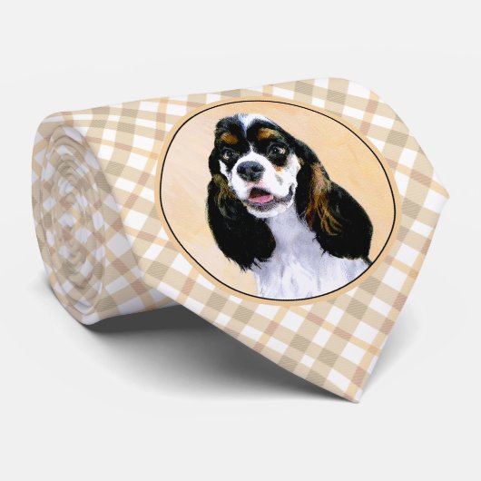 Cocker Spaniel (Parti) Schilderen - Oorspronkelijk Stropdas (Opgerold)