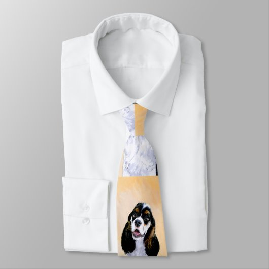 Cocker Spaniel (Parti) Schilderen - Oorspronkelijk Stropdas (Gebonden)