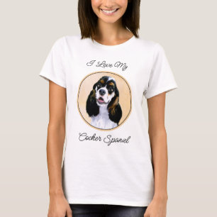 Cocker Spaniel (Parti) Schilderen - Oorspronkelijk T-shirt