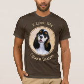 Cocker Spaniel (Parti) Schilderen - Oorspronkelijk T-shirt (Voorkant)
