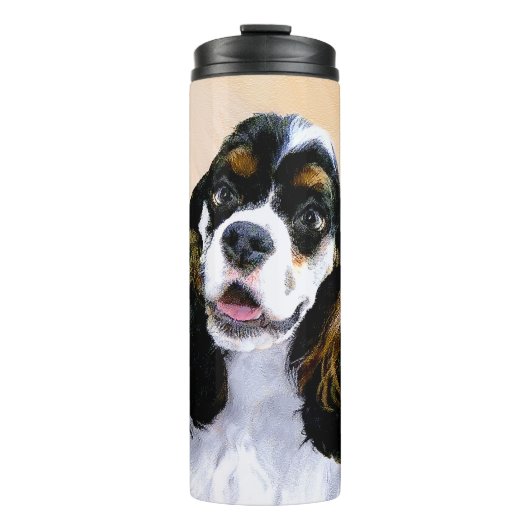 Cocker Spaniel (Parti) Schilderen - Oorspronkelijk Thermosbeker (Voorkant)