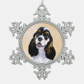 Cocker Spaniel (Parti) Schilderen - Oorspronkelijk Tin Sneeuwvlok Ornament (Voorkant)