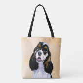 Cocker Spaniel (Parti) Schilderen - Oorspronkelijk Tote Bag (Achterkant)