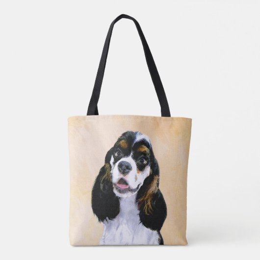 Cocker Spaniel (Parti) Schilderen - Oorspronkelijk Tote Bag (Achterkant)