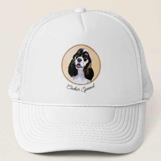 Cocker Spaniel (Parti) Schilderen - Oorspronkelijk Trucker Pet (Voorkant)