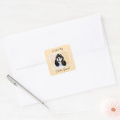 Cocker Spaniel (Parti) Schilderen - Oorspronkelijk Vierkante Sticker (Envelop)