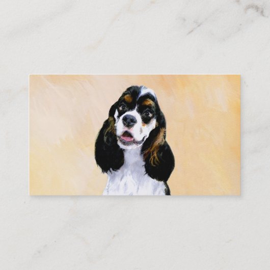 Cocker Spaniel (Parti) Schilderen - Oorspronkelijk Visitekaartje (Achterkant)