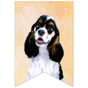 Cocker Spaniel (Parti) Schilderen - Oorspronkelijk Vlaggetjes