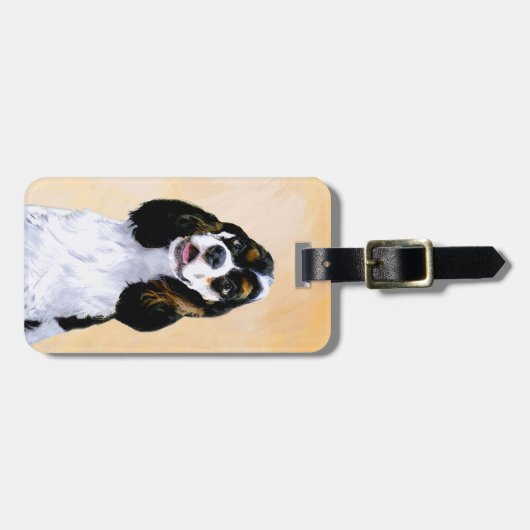 Cocker Spaniel (Parti) Schilderen - Originele Dog  Bagagelabel (Voorkant horizontaal)