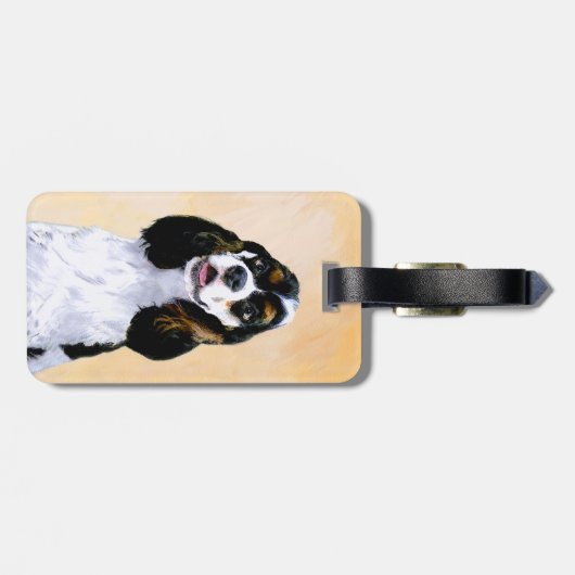 Cocker Spaniel (Parti) Schilderen - Originele Dog  Bagagelabel (Achterkant horizontaal)