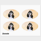 Cocker Spaniel (Parti) Schilderen - Originele Dog Ovale Sticker (Vel)