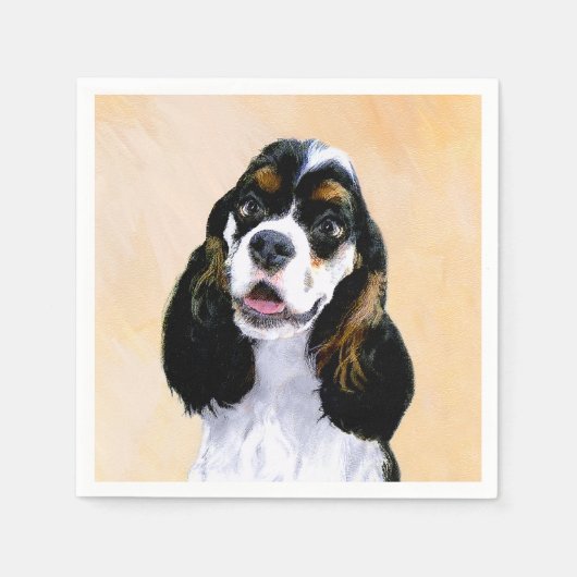 Cocker Spaniel (Parti) Schilderen - Originele Dog  Servetten (Voorkant)