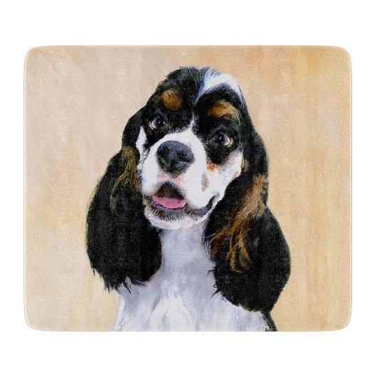 Cocker Spaniel (Parti) Schilderen - Originele Dog  Snijplank (Voorkant)