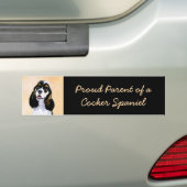 Cocker Spaniel (Parti) Schilderij - Originele Hond Bumpersticker (Op auto)