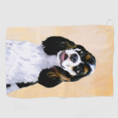 Cocker Spaniel (Parti) Schilderij - Originele Hond Golfhanddoek (Horizontaal)