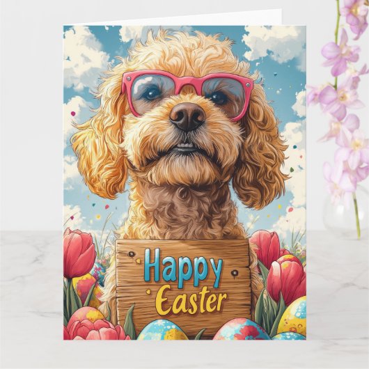 Cocker Spaniel Pasen Eieren  Kaart (Orchidee)