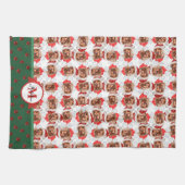 Cocker Spaniel Patroon Monogram Kerst Hond Theedoek (Horizontaal)