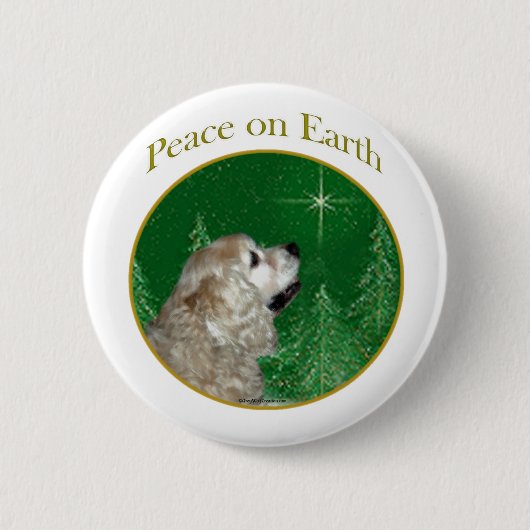 Cocker Spaniel Peace Ronde Button 5,7 Cm (Voorkant)
