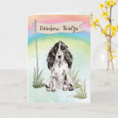 Cocker Spaniel Pet Sympathie Over Rainbow Bridge Kaart (Gele Bloem)