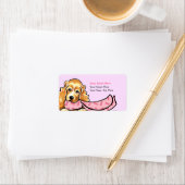 Cocker Spaniel Pink Ribbon Scarf BCA Etiket (Insitu)