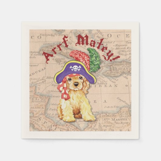 Cocker Spaniel Pirate Servet (Voorkant)