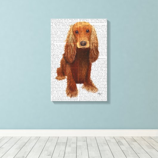 Cocker Spaniel Plain Canvas Afdruk (Insitu (Houten vloer))