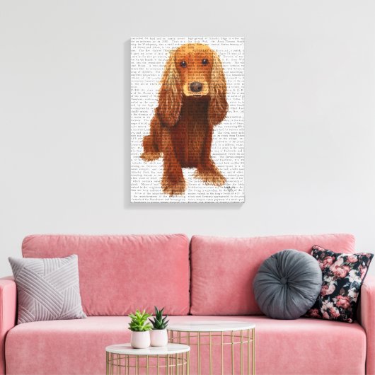 Cocker Spaniel Plain Canvas Afdruk (Insitu (Woonkamer))