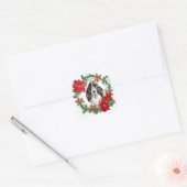 Cocker Spaniel Poinsettia Kerstmis Wreater Vierkante Sticker (Envelop)
