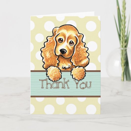 Cocker Spaniel Polka Dots Dank u Bedankkaart (Voorkant)