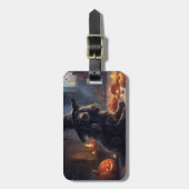 Cocker Spaniel Pompoenen Halloween Griezelen Bagagelabel (Voorkant verticaal)