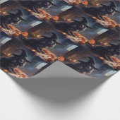 Cocker Spaniel Pompoenen Halloween Griezelen Cadeaupapier (Hoek)