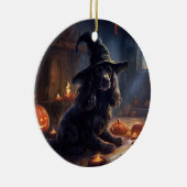 Cocker Spaniel Pompoenen Halloween Griezelen Keramisch Ornament (Rechts)
