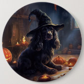 Cocker Spaniel Pompoenen Halloween Griezelen Ronde Button 6,0 Cm (Voorkant)