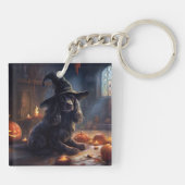 Cocker Spaniel Pompoenen Halloween Griezelen Sleutelhanger (Achterkant)