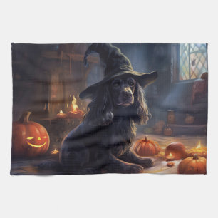 Cocker Spaniel Pompoenen Halloween Griezelen Theedoek