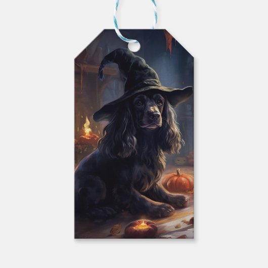 Cocker Spaniel Pompoenen Halloween Scary Cadeaulabel (Voorkant)