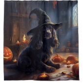 Cocker Spaniel Pompoenen Halloween Scary Douchegordijn (Voorkant)
