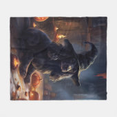 Cocker Spaniel Pompoenen Halloween Scary Fleece Deken (Voorkant (Horizontaal))