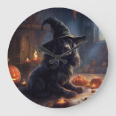 Cocker Spaniel Pompoenen Halloween Scary Grote Klok (Voorkant)