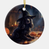 Cocker Spaniel Pompoenen Halloween Scary Keramisch Ornament (Voorkant)