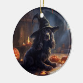 Cocker Spaniel Pompoenen Halloween Scary Keramisch Ornament (Links)