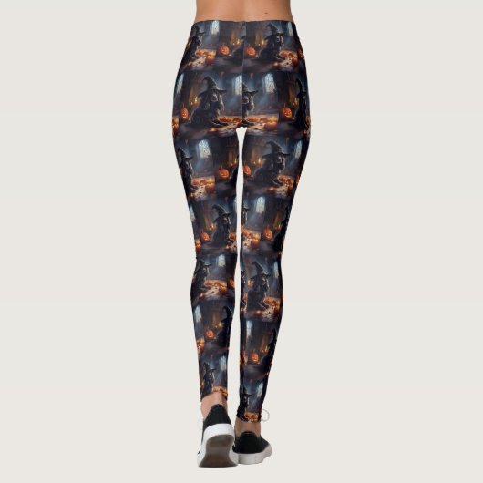 Cocker Spaniel Pompoenen Halloween Scary Leggings (Achterkant)